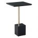 Mesa Lateral Decorativa Para Sala de Estar Goagil 35x35 Tampo e Base Preto Metal Dourado G55 - Gran Belo