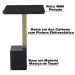 Mesa Lateral Decorativa Para Sala de Estar Goagil 35x35 Tampo e Base Preto Metal Dourado G55 - Gran Belo