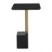 Mesa Lateral Decorativa Para Sala de Estar Goagil 35x35 Tampo e Base Preto Metal Dourado G55 - Gran Belo