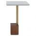 Mesa Lateral Decorativa Para Sala de Estar Goagil 40x40 Tampo Off White Base Amêndoa Metal Dourado G55 - Gran Belo