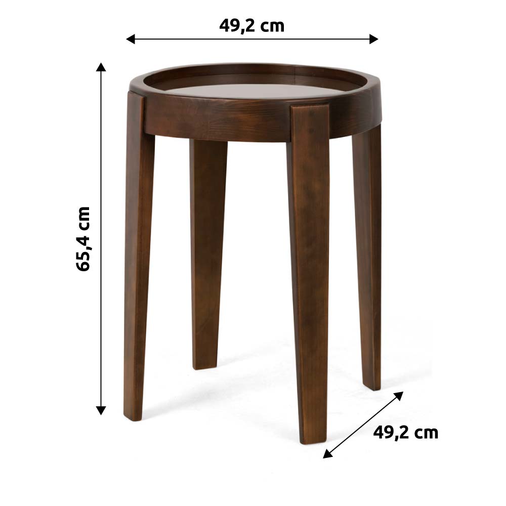 Mesa Lateral Decorativa Para Sala de Estar Peaky 49x65 Canela G04 - Gran Belo