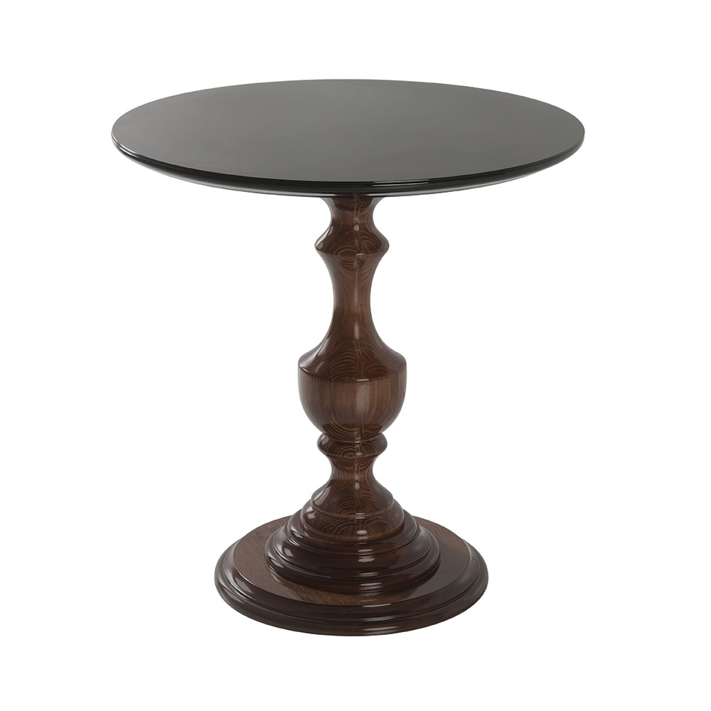 Mesa Lateral Decorativa Para Sala de Estar Rialto 70x76 Imbuia/Preto - Gran Belo