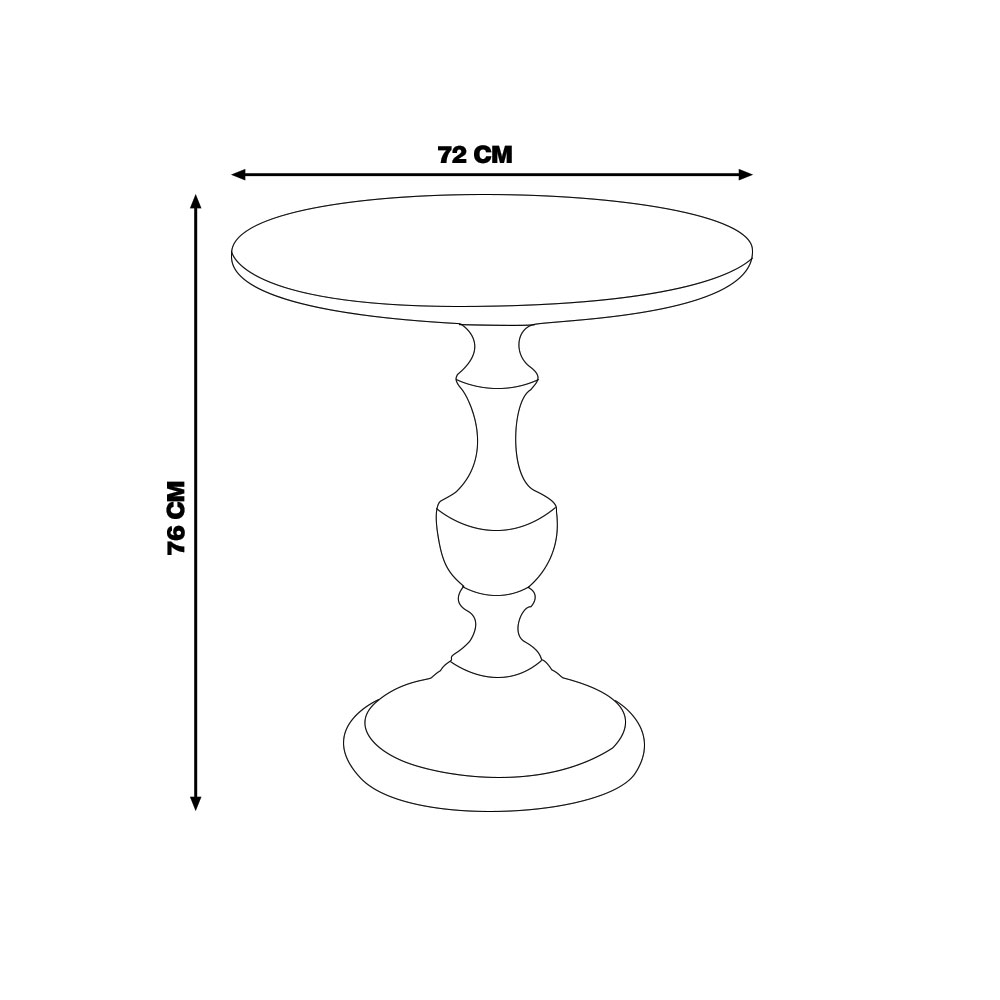 Mesa Lateral Decorativa Para Sala de Estar Rialto 70x76 Imbuia/Preto - Gran Belo