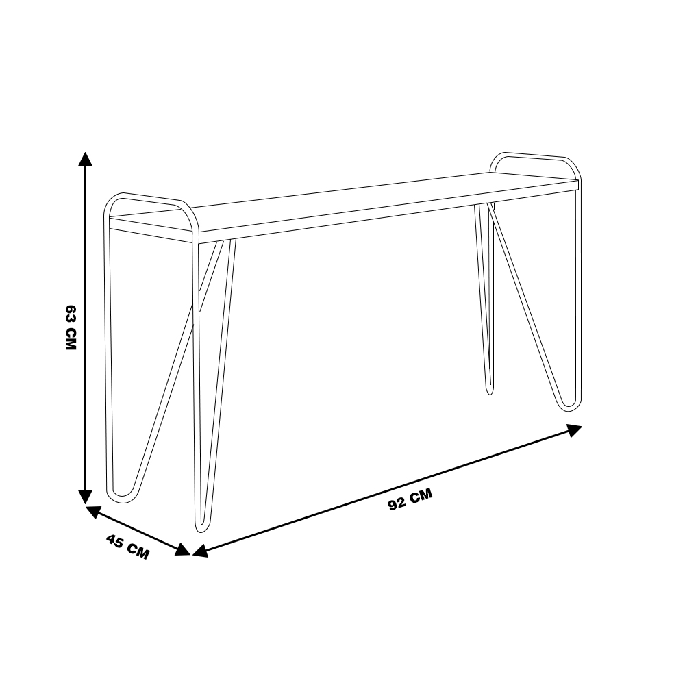 Mesa Lateral Decorativa Sala de Estar Lourenço Castanho G37 - Gran Belo