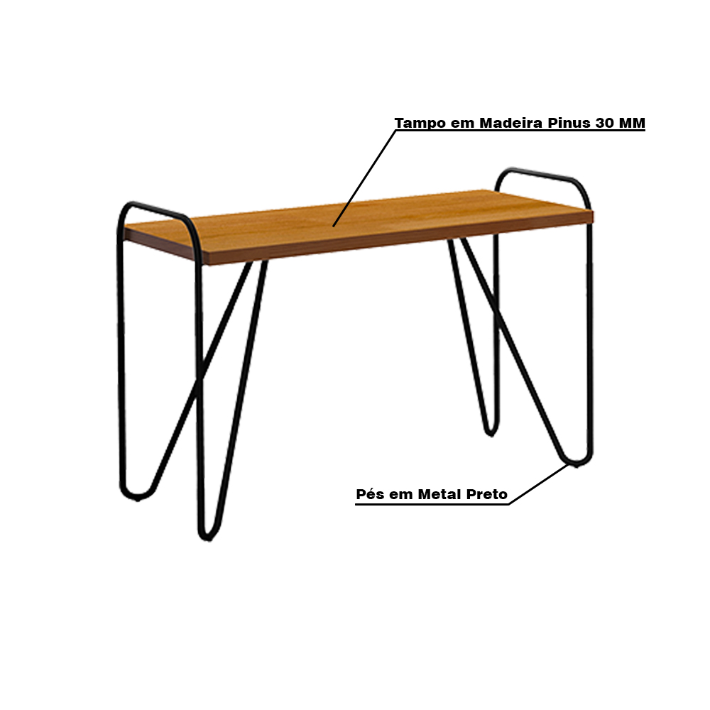 Mesa Lateral Decorativa Sala de Estar Lourenço Castanho G37 - Gran Belo