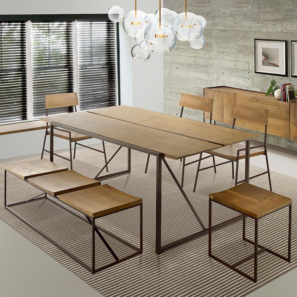 Mesa Para Sala de Jantar Industrial 08 Lugares Conrad Oregon G04 - Gran Belo
