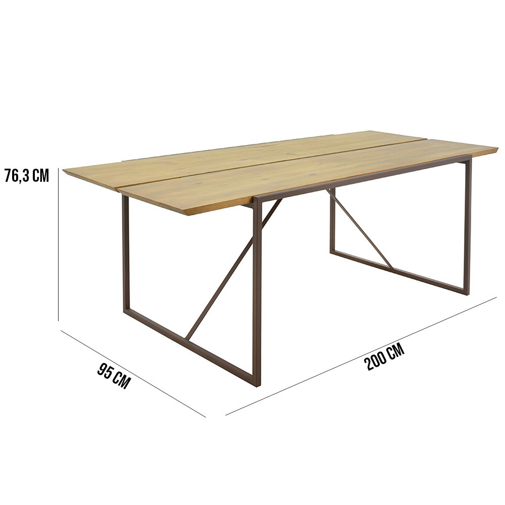 Mesa Para Sala de Jantar Industrial 08 Lugares Conrad Oregon G04 - Gran Belo