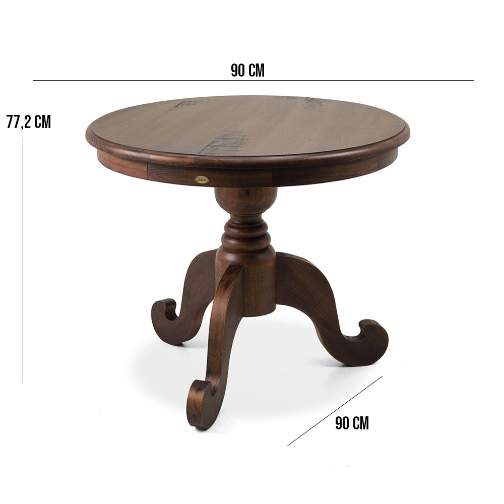 Mesa Redonda Para Sala de Jantar 2 Lugares Halsey 90 cm Canela G04 - Gran Belo