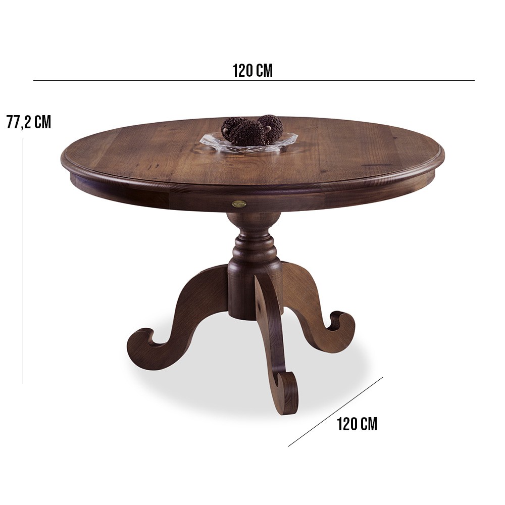 Mesa Redonda Para Sala de Jantar 4 Lugares Halsey 120 cm Canela G04 - Gran Belo
