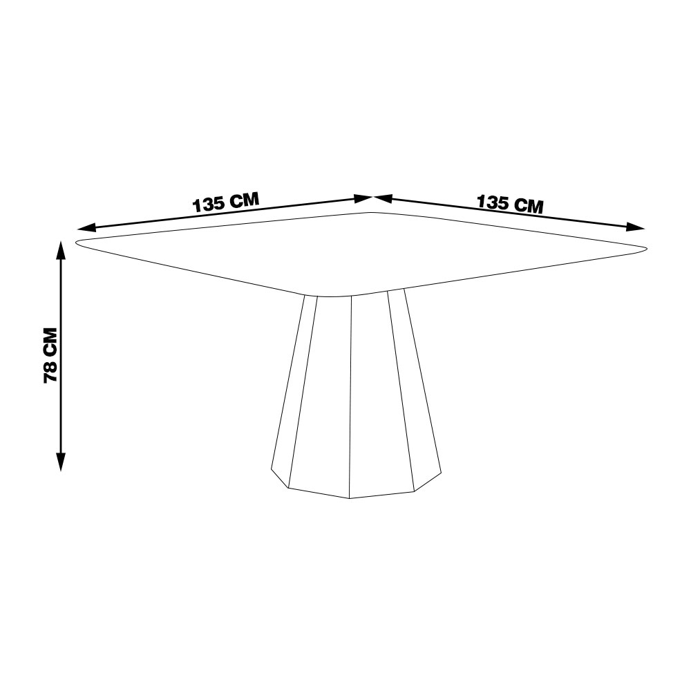 Mesa Sala de Jantar 4 Lugares 135cm Tampo Quadrado Talocan Freijó G13 - Gran Belo