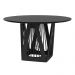 Mesa Sala de Jantar 4 Lugares 135cm Tampo Redondo de Vidro Giaguaro Preto/Ébano G13 - Gran Belo