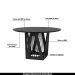 Mesa Sala de Jantar 4 Lugares 135cm Tampo Redondo de Vidro Giaguaro Preto/Ébano G13 - Gran Belo