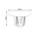 Mesa Sala de Jantar 4 Lugares 135cm Tampo Redondo de Vidro Giaguaro Preto/Ébano G13 - Gran Belo