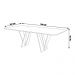Mesa Sala de Jantar 6 Lugares 180cm Tampo com Vidro Shuri Preto/Ébano G13 - Gran Belo