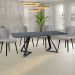 Mesa Sala de Jantar 6 Lugares 180cm Tampo de Vidro Efron Preto G13 - Gran Belo