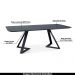 Mesa Sala de Jantar 8 Lugares 218cm Tampo de Vidro Efron Preto G13 - Gran Belo