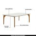 Mesa Sala de Jantar 8 Lugares 218cm Tampo em Laca Dinamarca OffWhite/Mel - Gran Belo