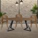 Mesa Sala de Jantar 8 Lugares 250cm Tampo Oval Efron Nogueira/Preto G13 - Gran Belo
