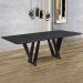 Mesa Sala de Jantar 8 Lugares 250cm Tampo com Vidro Shuri Preto/Ébano G13 - Gran Belo
