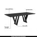 Mesa Sala de Jantar 8 Lugares 250cm Tampo com Vidro Shuri Preto/Ébano G13 - Gran Belo