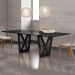 Mesa Sala de Jantar 8 Lugares 250cm Tampo de Vidro Giaguaro Preto/Ébano G13 - Gran Belo