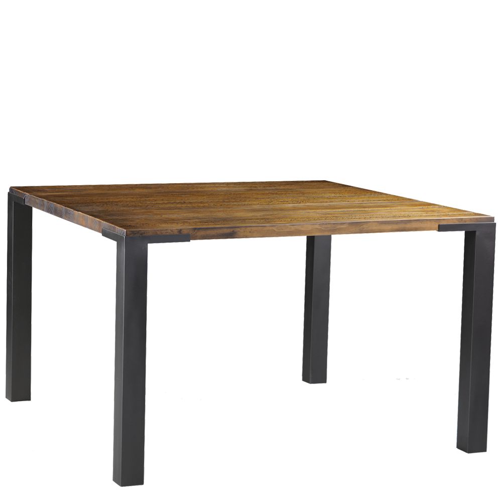 Mesa Sala de Jantar Cozinha Bladel Quadrada 120cm Grafite Madeira Maciça Rustic Brown G54 - Gran Belo