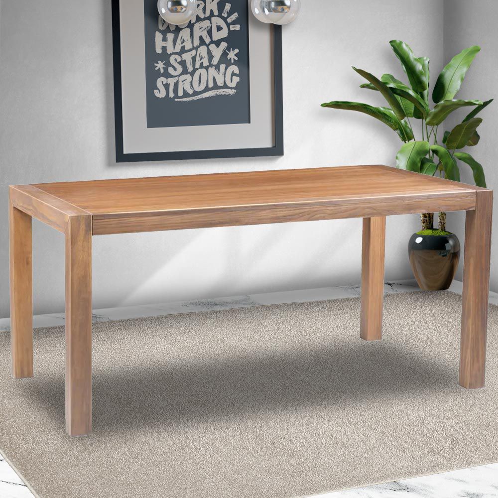 Mesa Sala de Jantar Cozinha Dumai 140cm Madeira Maciça Walnut Escovado G54 - Gran Belo