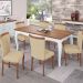 Mesa Sala de Jantar Cozinha Gallia 160cm Madeira Maciça e MDF Branco/Imbuia G42 - Gran Belo