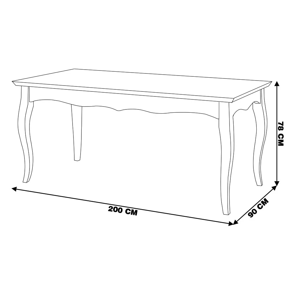 Mesa Sala de Jantar Cozinha Gallia 200cm Madeira Maciça e MDF Imbuia G42 - Gran Belo