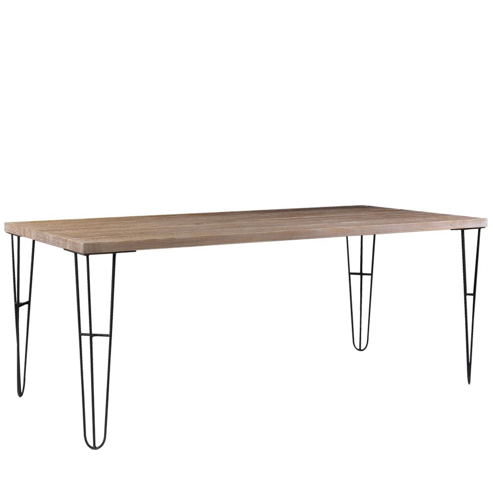 Mesa Sala de Jantar Cozinha Ludiana 160cm Grafite Madeira Maciça Driftwood G54 - Gran Belo