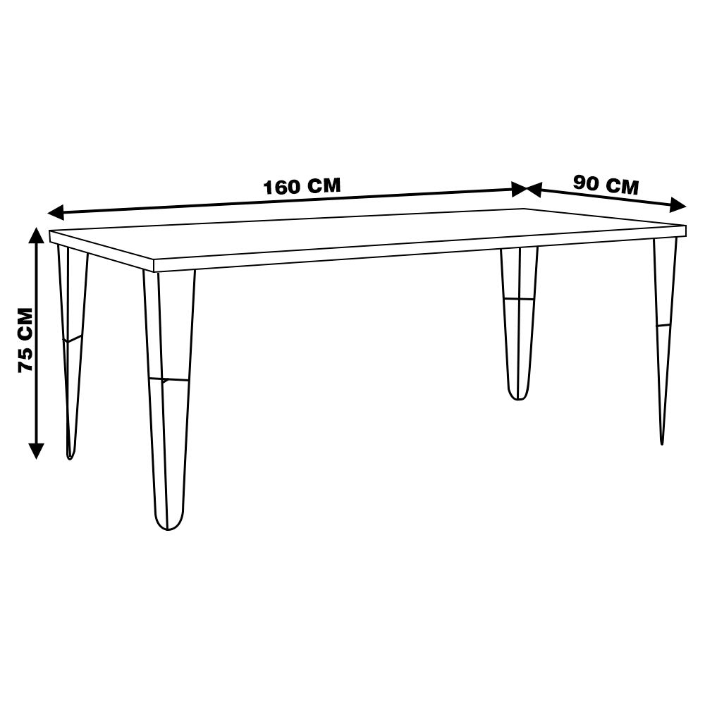 Mesa Sala de Jantar Cozinha Ludiana 160cm Grafite Madeira Maciça Driftwood G54 - Gran Belo