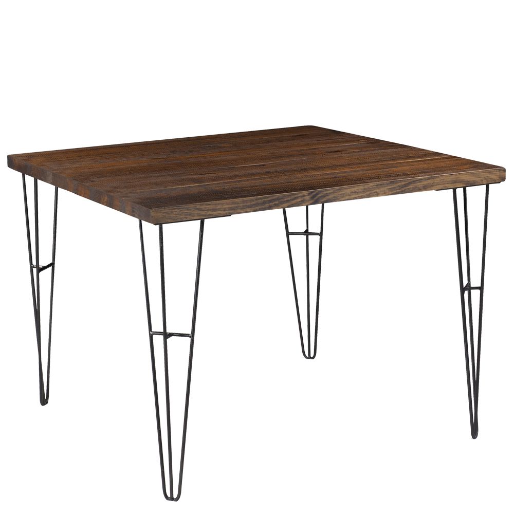 Mesa Sala de Jantar Cozinha Ludiana Quadrada 100cm Grafite Madeira Maciça Rustic Brown G54 - Gran Belo