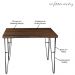 Mesa Sala de Jantar Cozinha Ludiana Quadrada 100cm Grafite Madeira Maciça Rustic Brown G54 - Gran Belo