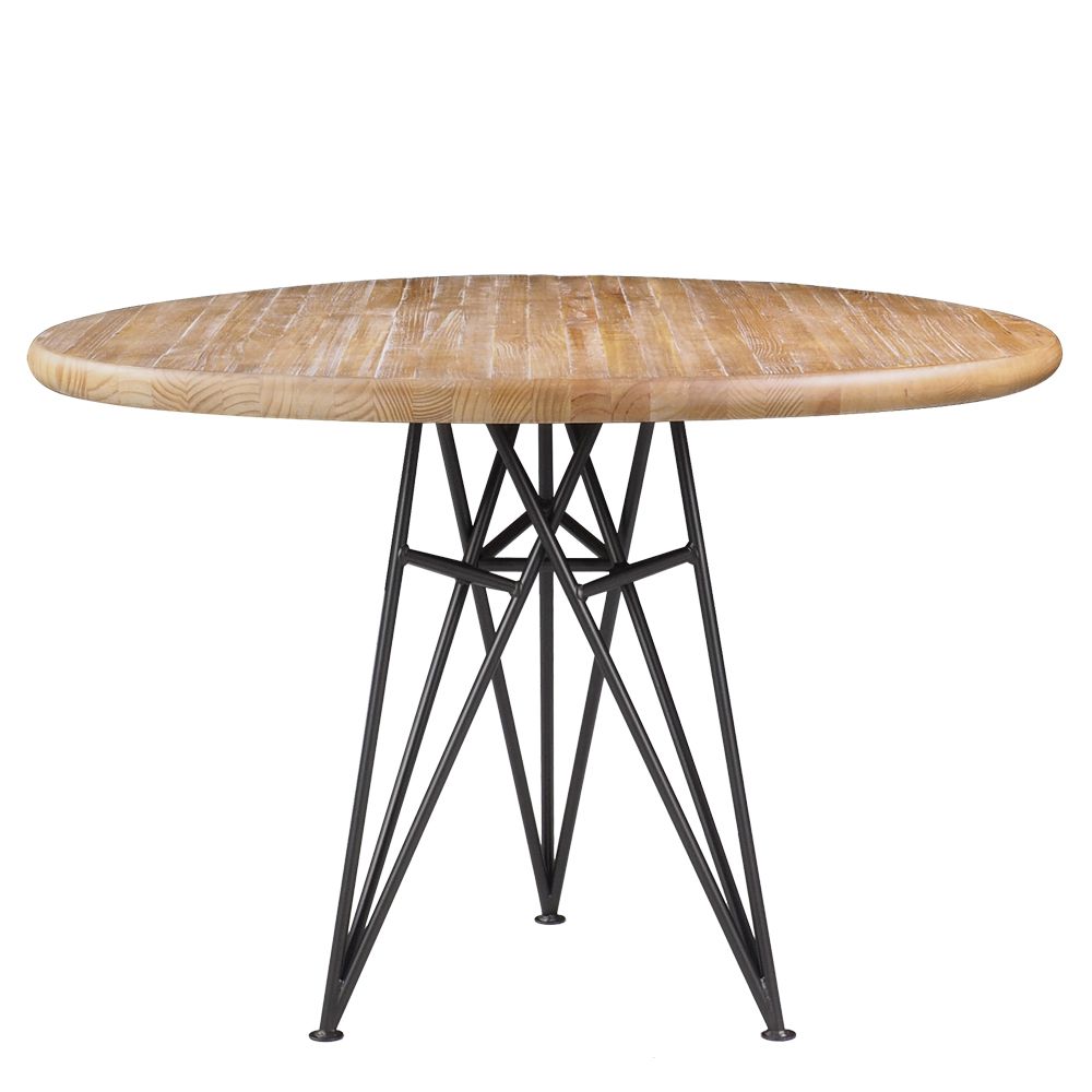 Mesa Sala de Jantar Cozinha Monary Redonda 110cm Grafite Madeira Maciça Driftwood G54 - Gran Belo