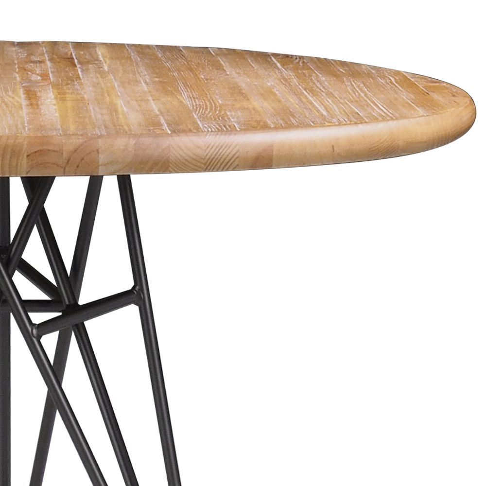 Mesa Sala de Jantar Cozinha Monary Redonda 110cm Grafite Madeira Maciça Driftwood G54 - Gran Belo