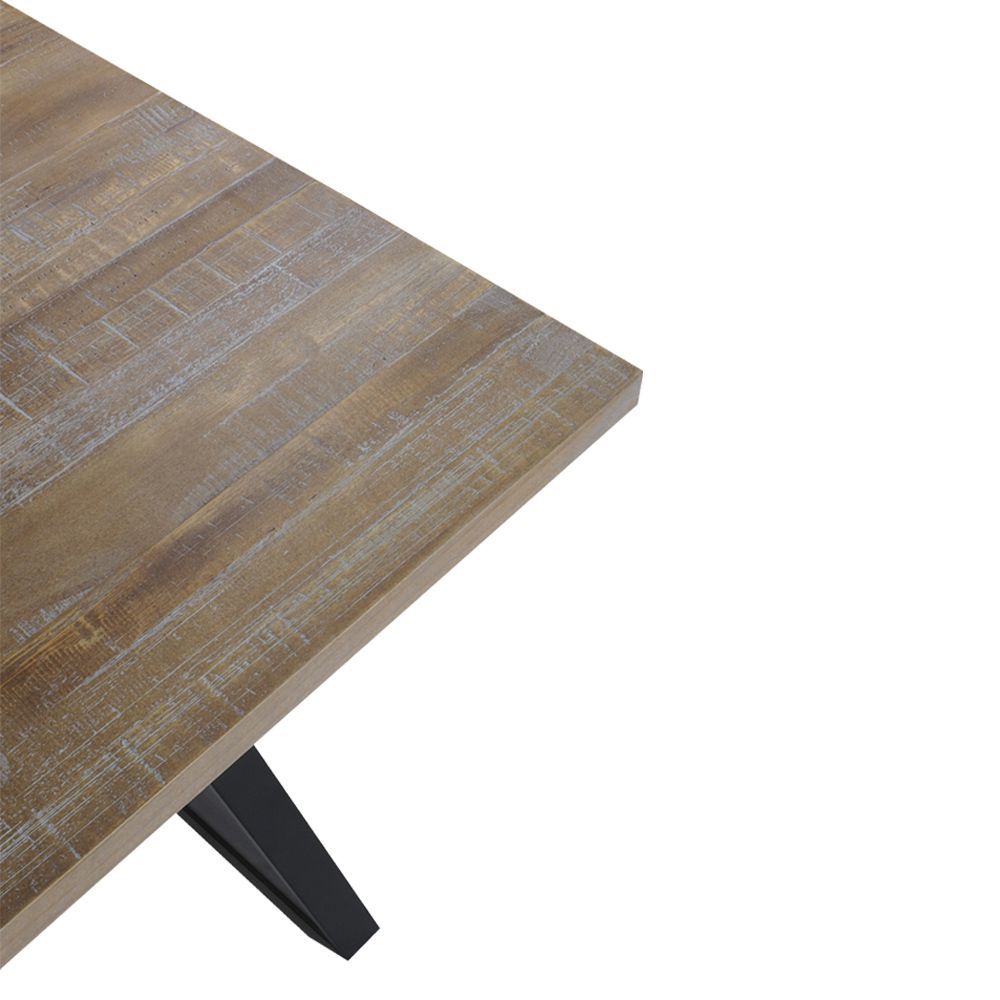 Mesa Sala de Jantar Cozinha Ogleary 160cm Grafite Madeira Maciça Driftwood G54 - Gran Belo