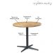Mesa Sala de Jantar Cozinha Shery Redonda 70cm Grafite Madeira Maciça Driftwood G54 - Gran Belo