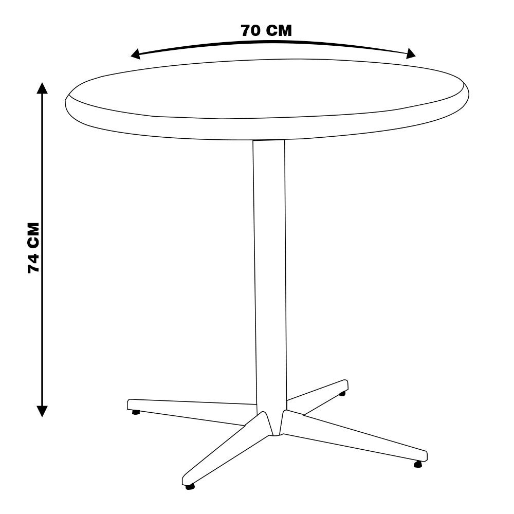 Mesa Sala de Jantar Cozinha Shery Redonda 70cm Grafite Madeira Maciça Driftwood G54 - Gran Belo