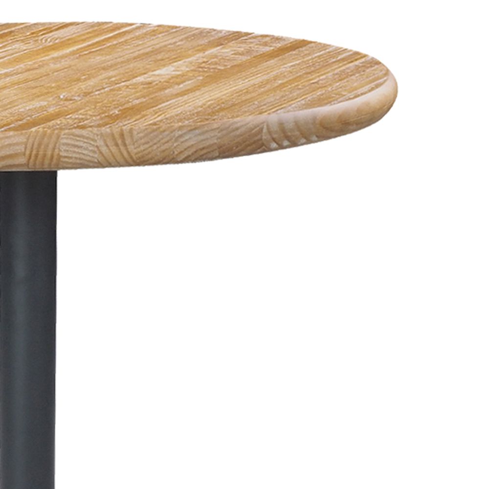 Mesa Sala de Jantar Cozinha Shery Redonda 70cm Grafite Madeira Maciça Driftwood G54 - Gran Belo