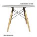 Mesa Sala de Jantar Gustave Redonda Tampo MDF Base Madeira Branco G56 - Gran Belo