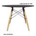 Mesa Sala de Jantar Gustave Redonda Tampo MDF Base Madeira Preto G56 - Gran Belo