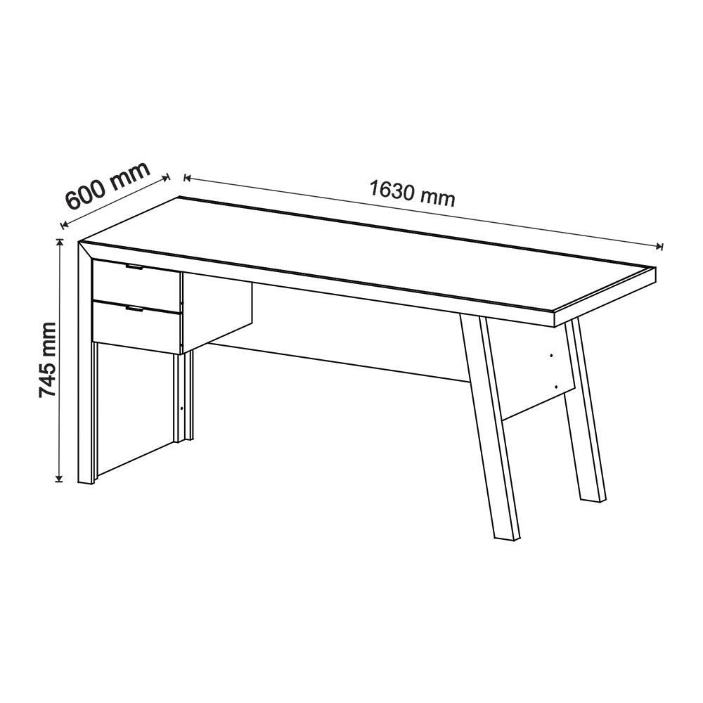 Mesa com 2 Gavetas para Escritório Home Office ME4122 MDP Amendoa G69 - Gran Belo