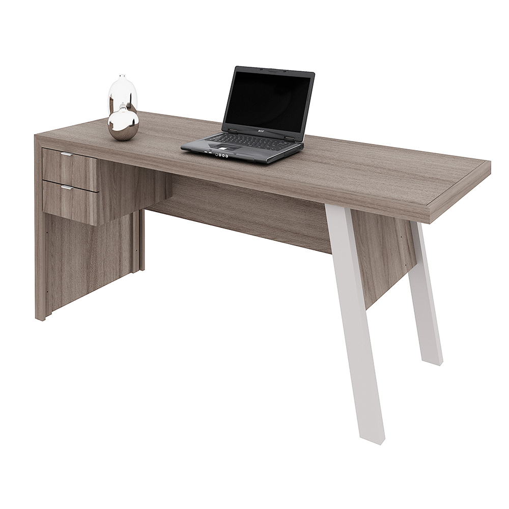 Mesa com 2 Gavetas para Escritório Home Office ME4122 MDP Carvalho/Fendi G69 - Gran Belo