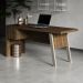 Mesa com 2 Gavetas para Escritório Home Office ME4122 MDP Nogal/Fendi G69 - Gran Belo
