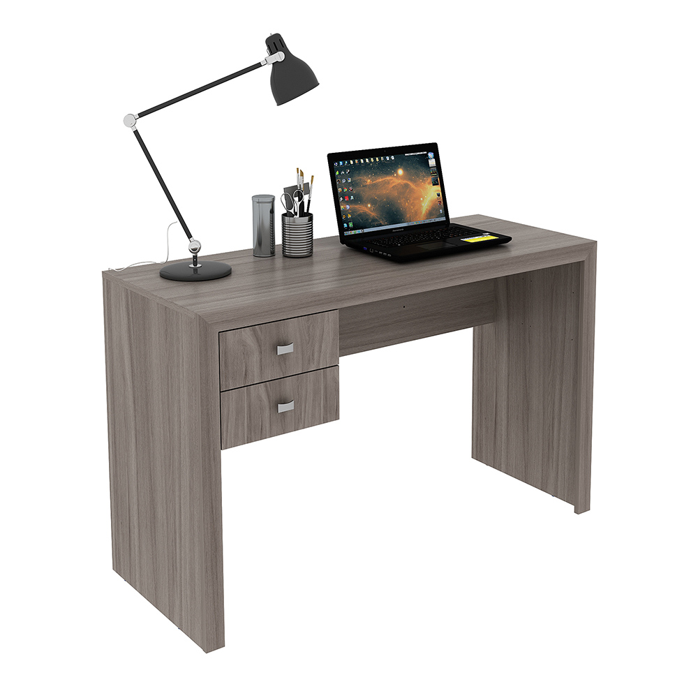 Mesa com 2 Gavetas para Escritório Home Office ME4123 MDP Carvalho G69 - Gran Belo