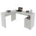 Mesa com 2 Gavetas para Escritório Home Office ME4129 MDP Branco G69 - Gran Belo