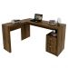 Mesa com 2 Gavetas para Escritório Home Office ME4129 MDP Nogal G69 - Gran Belo