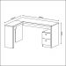 Mesa com 2 Gavetas para Escritório Home Office ME4129 MDP Rustico G69 - Gran Belo