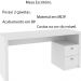Mesa com 2 Gavetas para Escritório Home Office ME4130 MDP Branco G69 - Gran Belo