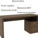 Mesa com 2 Gavetas para Escritório Home Office ME4130 MDP Nogal G69 - Gran Belo